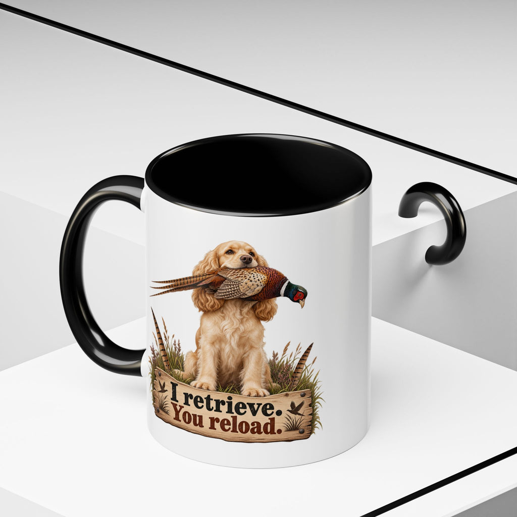 Funny Golden Cocker Spaniel Mug - I Retrieve You Reload, Gundog Owner Gift, Shooting Dog Lover Coffee Mug, 11oz
