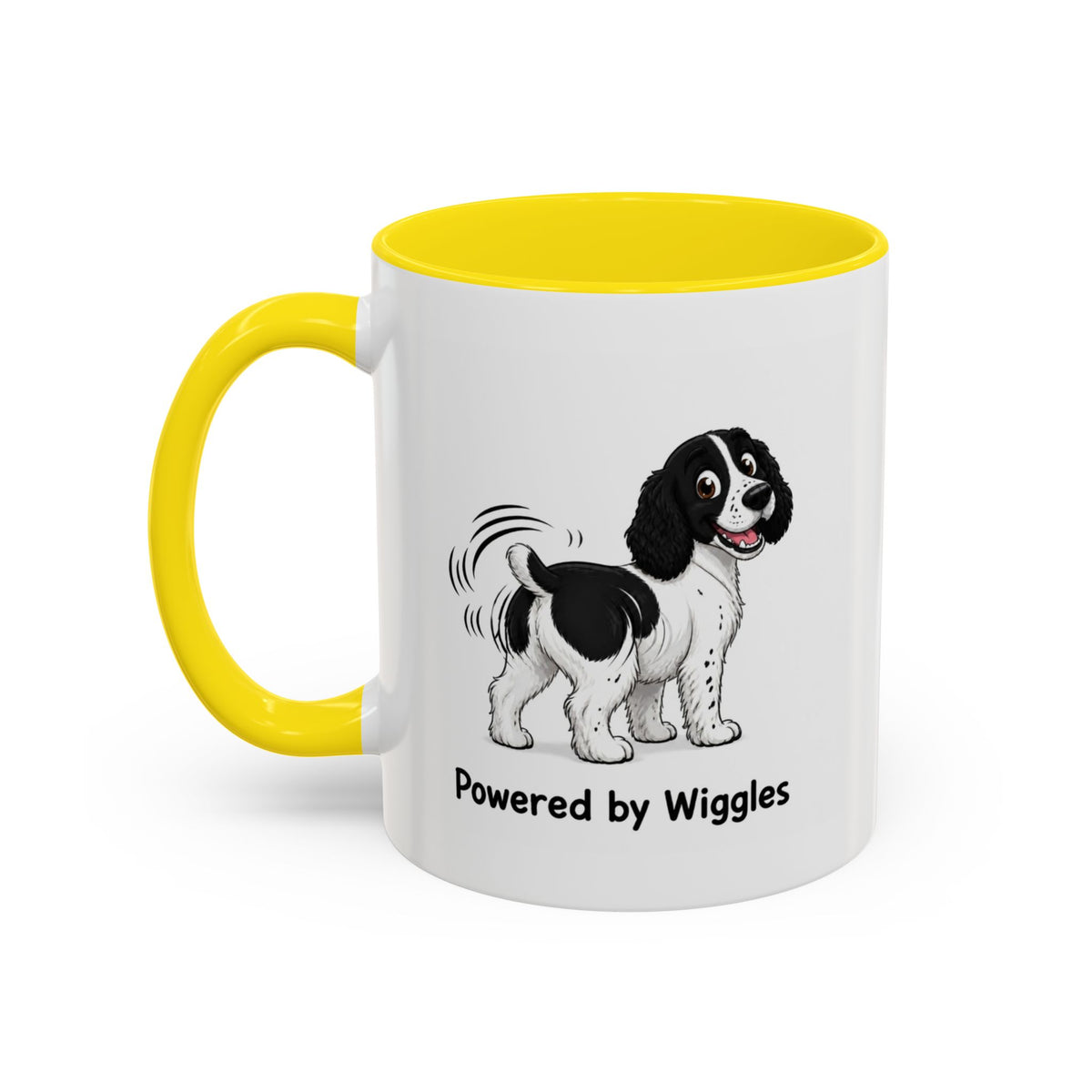 Powered by Wiggles Mug - Springer Spaniel - Black & White