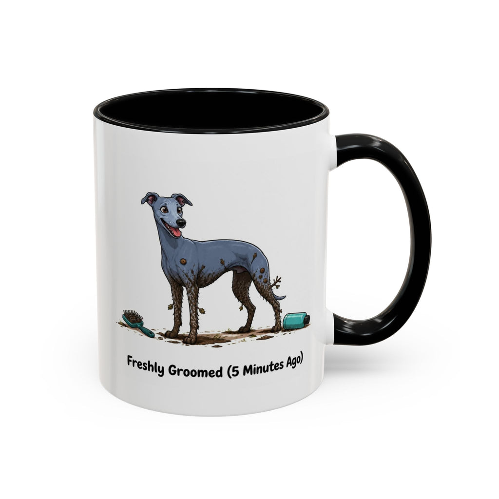 Freshly Groomed Mug - Whippet - Blue