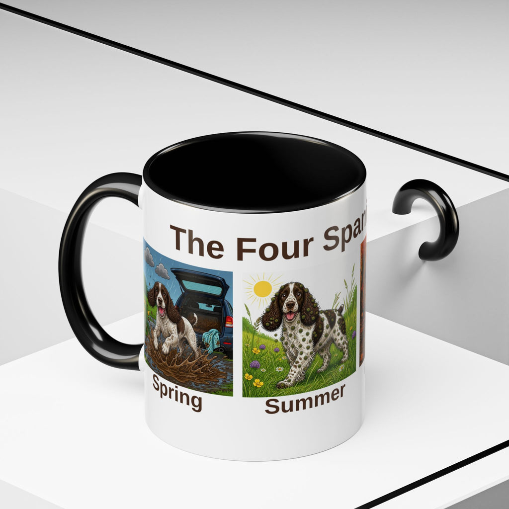 Four Spaniel Seasons Mug - Springer Spaniel - Liver & White