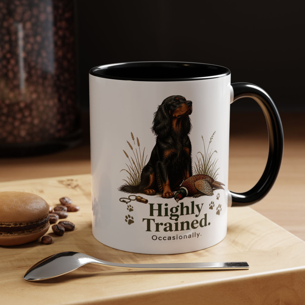 Funny Gordon Setter Mug - Highly Trained Occasionally, Gundog Owner Gift, Shooting Dog Lover Coffee Mug, 11oz