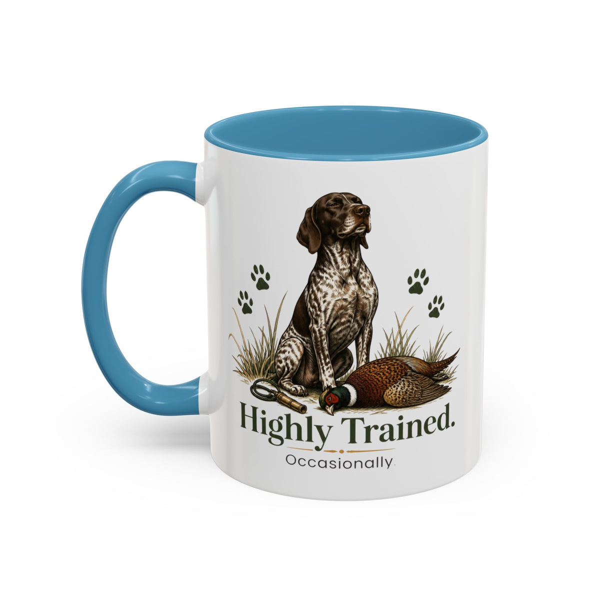 Funny German Shorthaired Pointer Mug - Highly Trained Occasionally, Gundog Owner Gift, Shooting Dog Lover Coffee Mug, 11oz