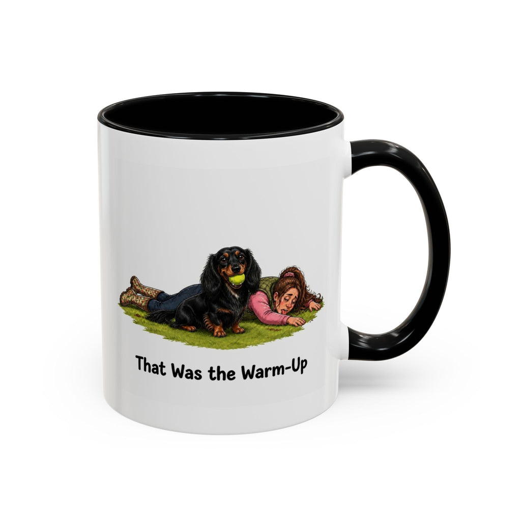 Warm-Up Mug - Mini Long Haired Dachshund - Black & Tan - Woman