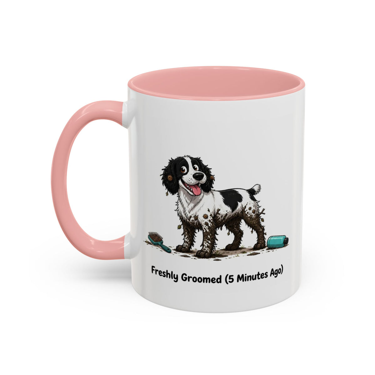 Freshly Groomed Mug - Springer Spaniel - Black & White