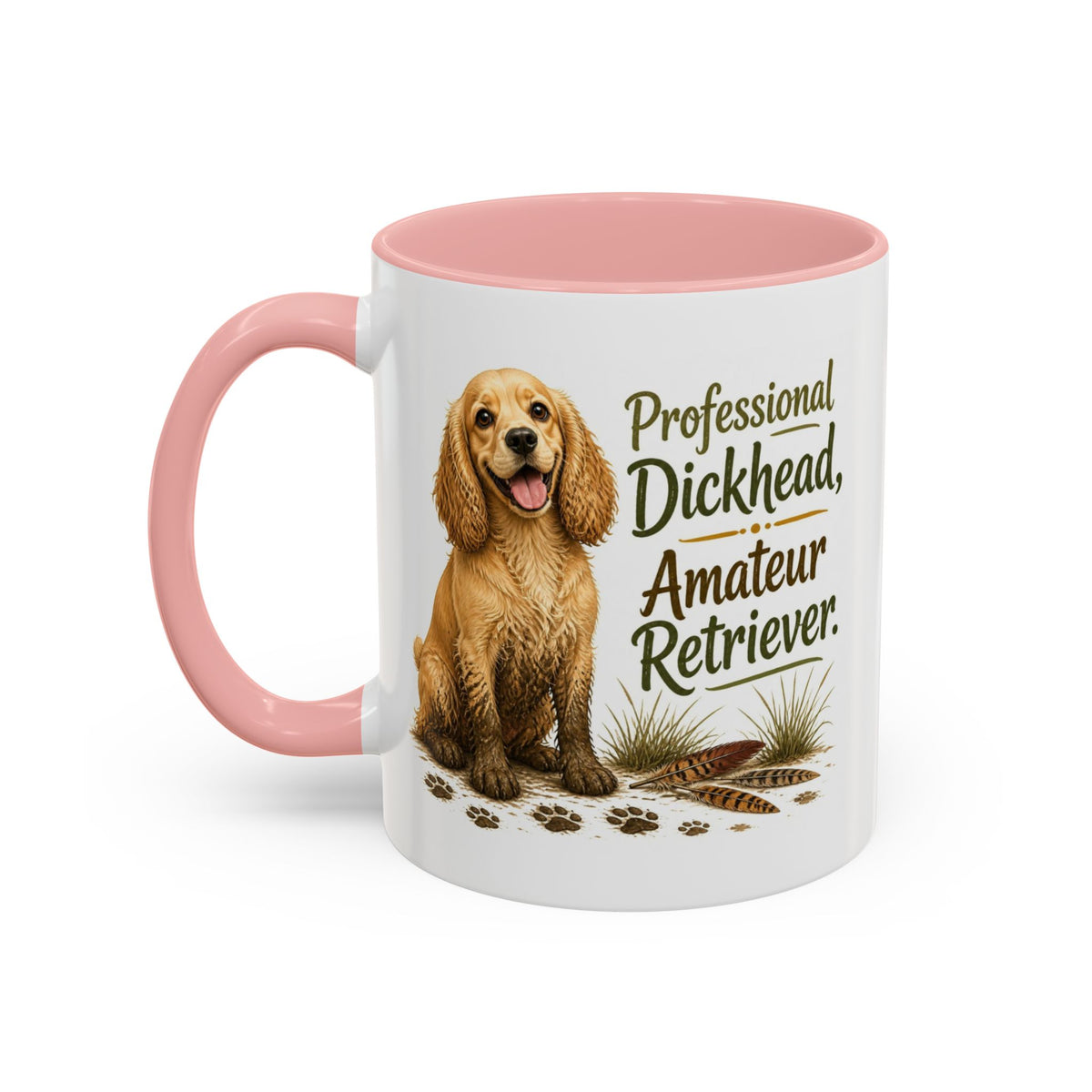 Funny Golden Cocker Spaniel Mug - Professional Dickhead, Amateur Retriever, Working Gun Dog Gift, Pheasant Shooting Mug, 11oz