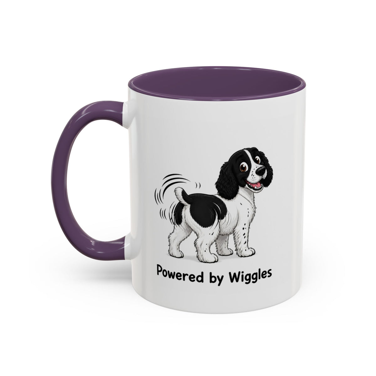 Powered by Wiggles Mug - Springer Spaniel - Black & White