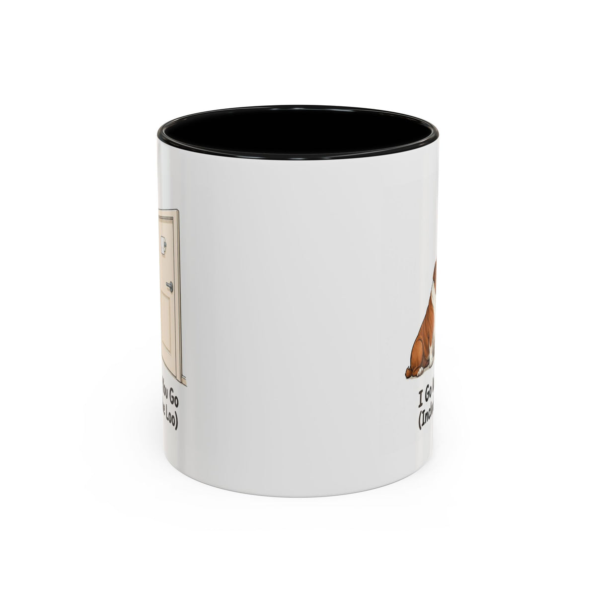 I Go Where You Go Mug - Bulldog - Red & White