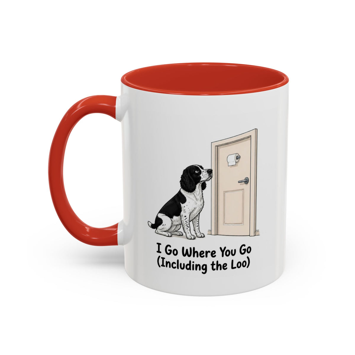 I Go Where You Go Mug - Springer Spaniel - Black & White