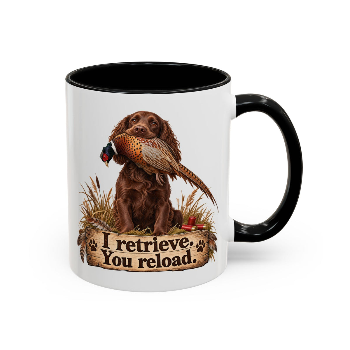 Funny Chocolate Cocker Spaniel Mug - I Retrieve You Reload, Gundog Owner Gift, Shooting Dog Lover Coffee Mug, 11oz