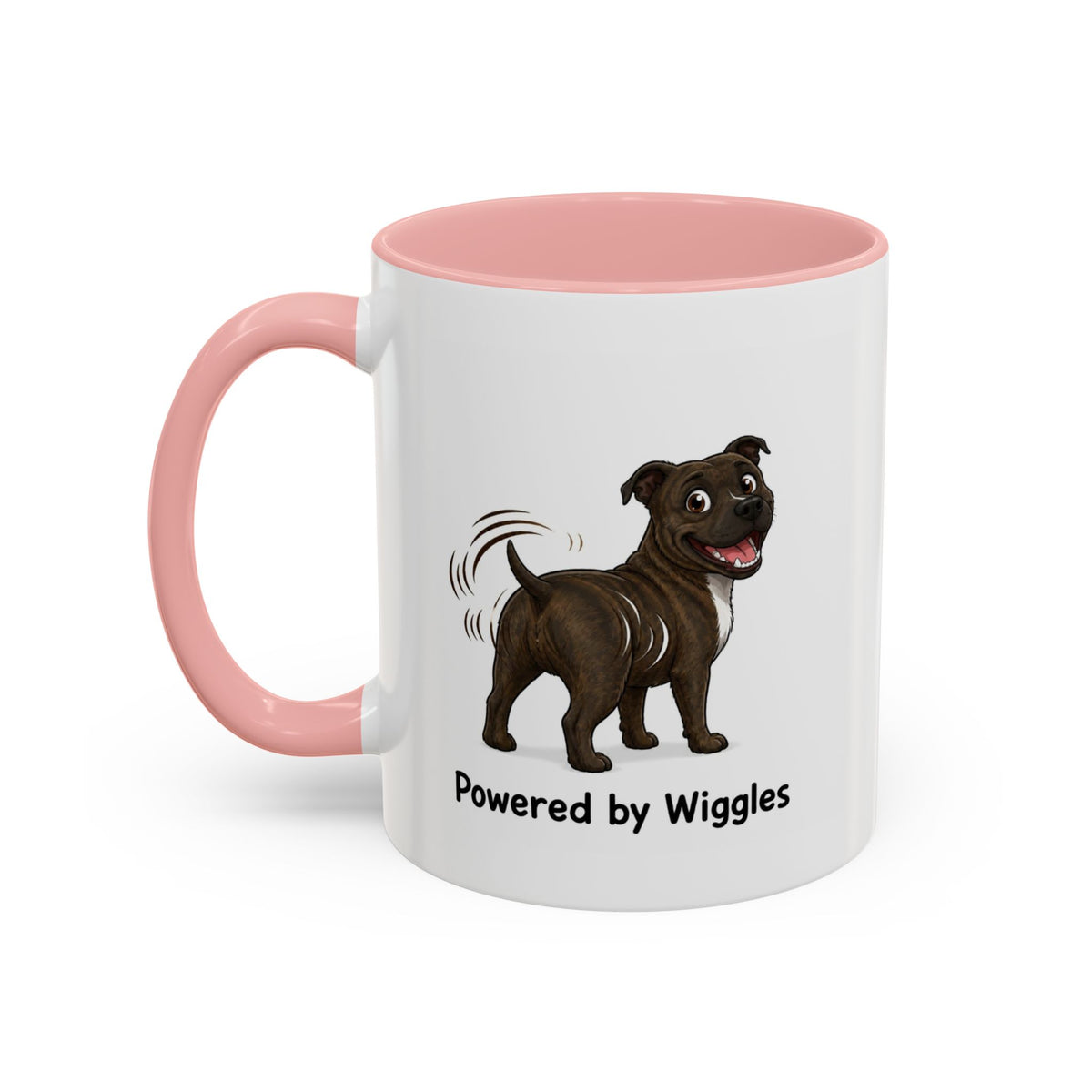 Powered by Wiggles Mug - Staffordshire Bull Terrier - Brindle