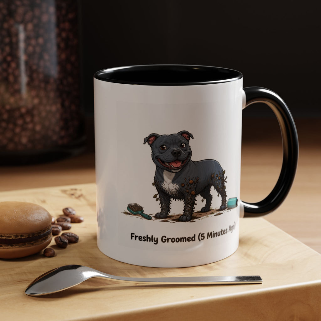Freshly Groomed Mug - Staffordshire Bull Terrier - Blue