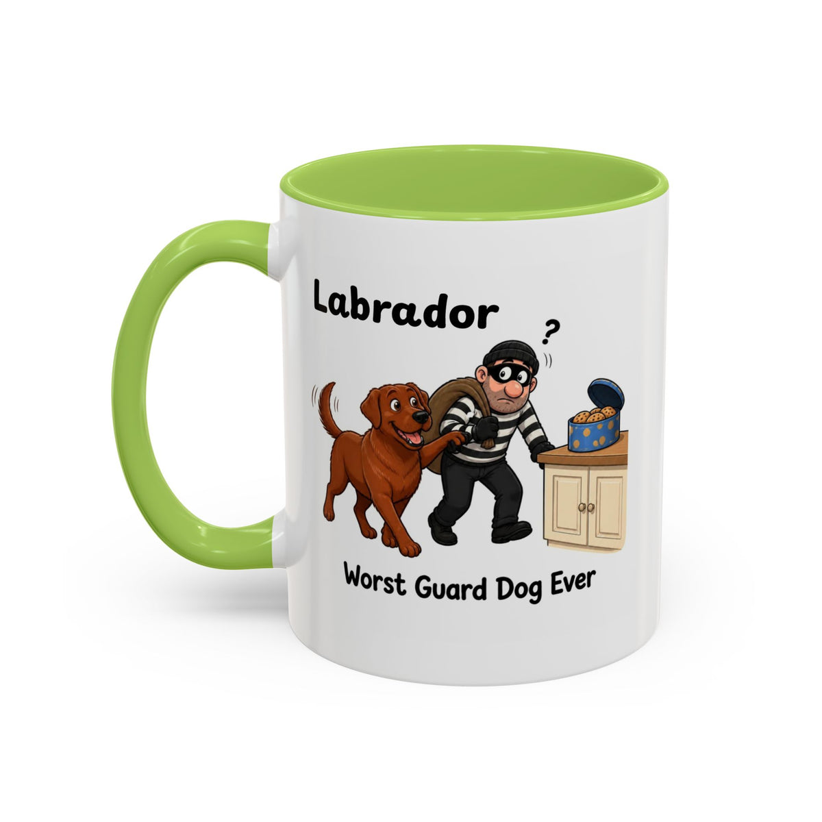 Personalised Fox Red Labrador Mug - Worst Guard Dog Ever - Custom Dog Name, Funny Lab Gift, 11oz