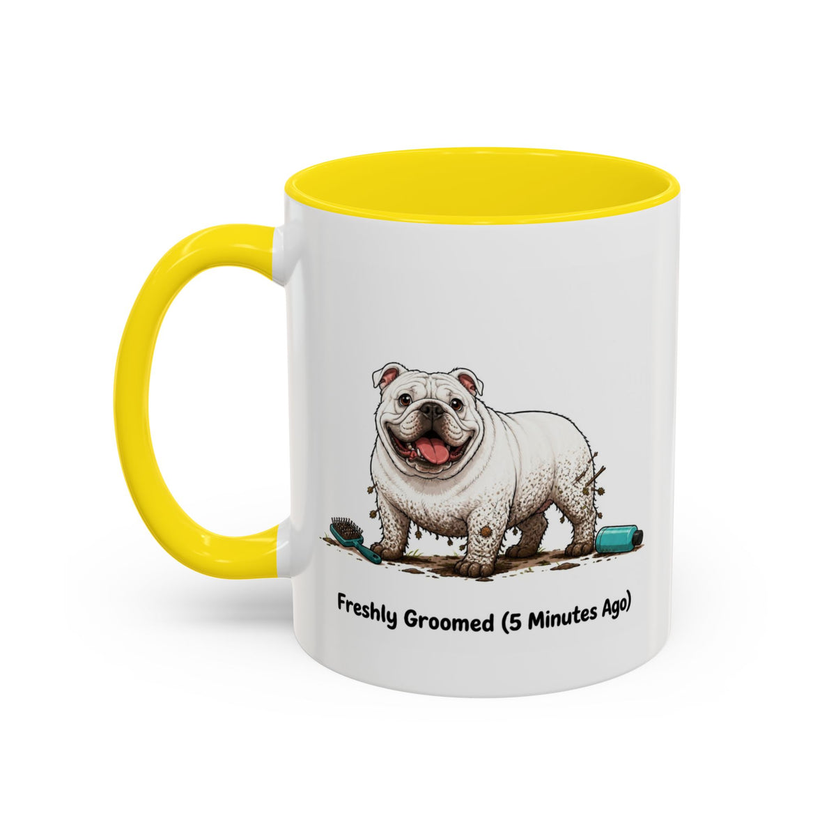 Freshly Groomed Mug - Bulldog - White