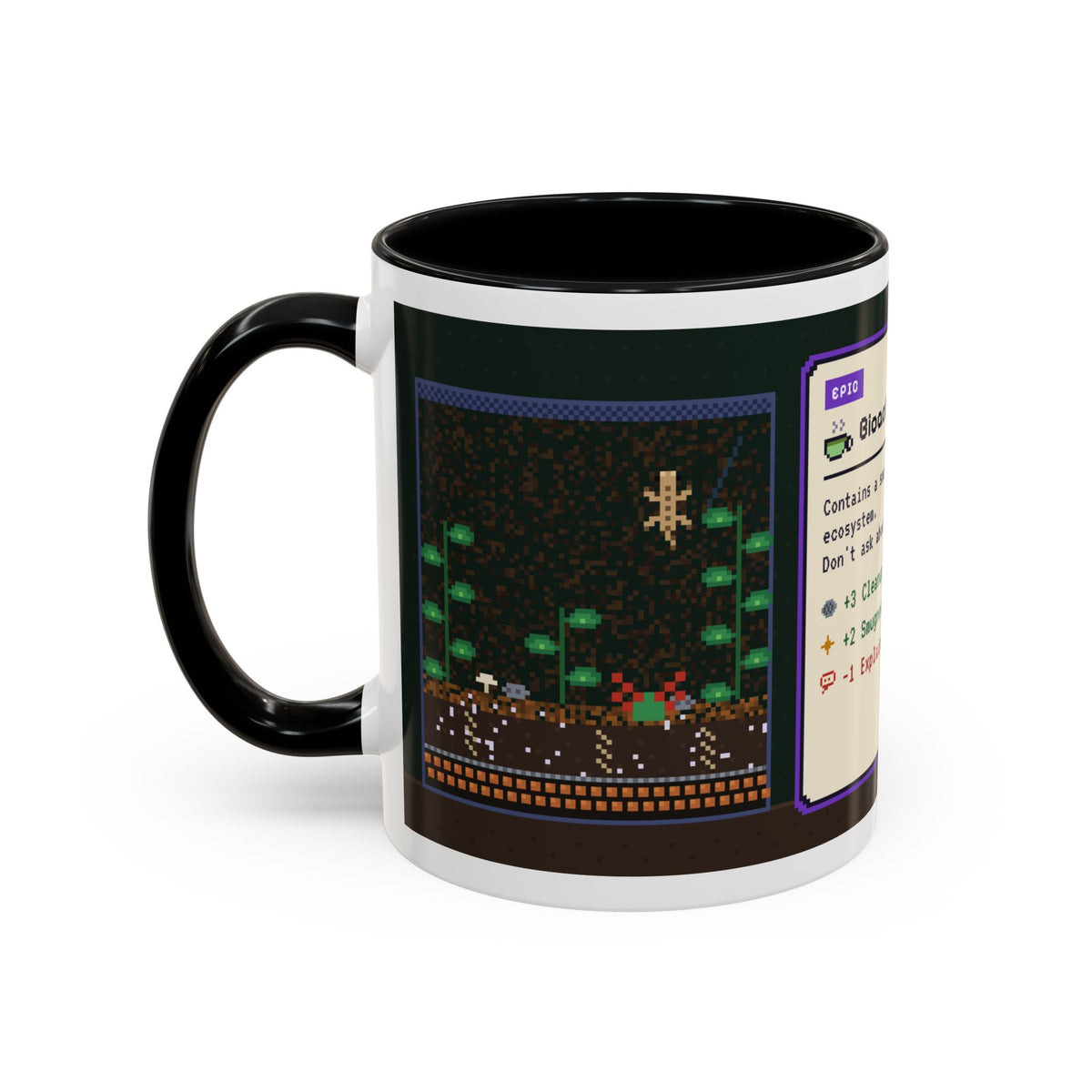 Bioactive Blend pixel art vivarium keeper mug, 11oz ceramic – view 6