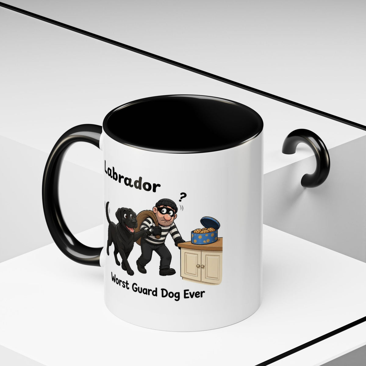 Personalised Black Labrador Mug - Worst Guard Dog Ever - Custom Dog Name, Funny Lab Gift, 11oz