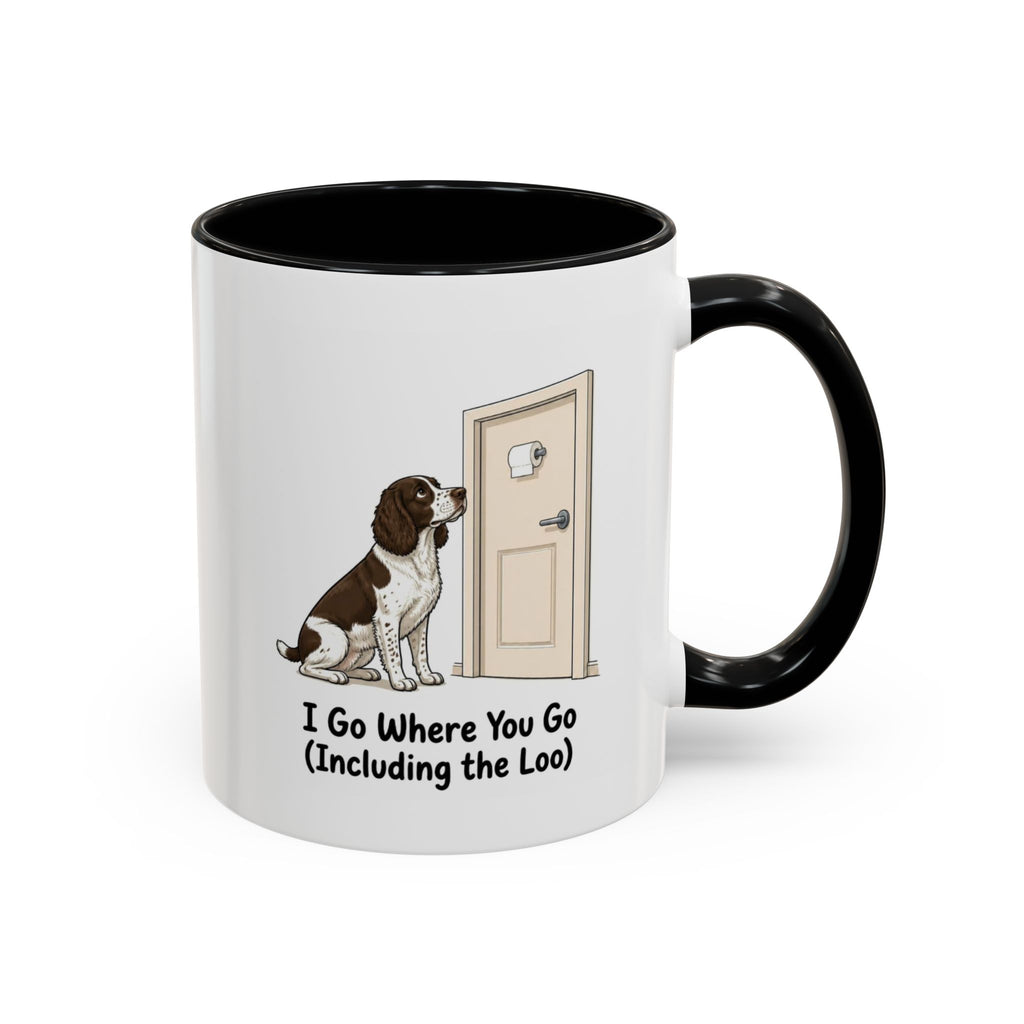 I Go Where You Go Mug - Springer Spaniel - Liver & White