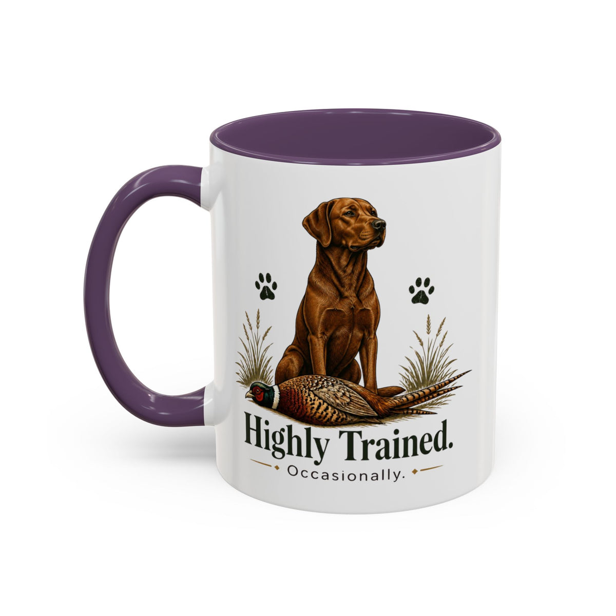 Funny Fox Red Labrador Mug - Highly Trained Occasionally, Gundog Owner Gift, Shooting Dog Lover Coffee Mug, 11oz