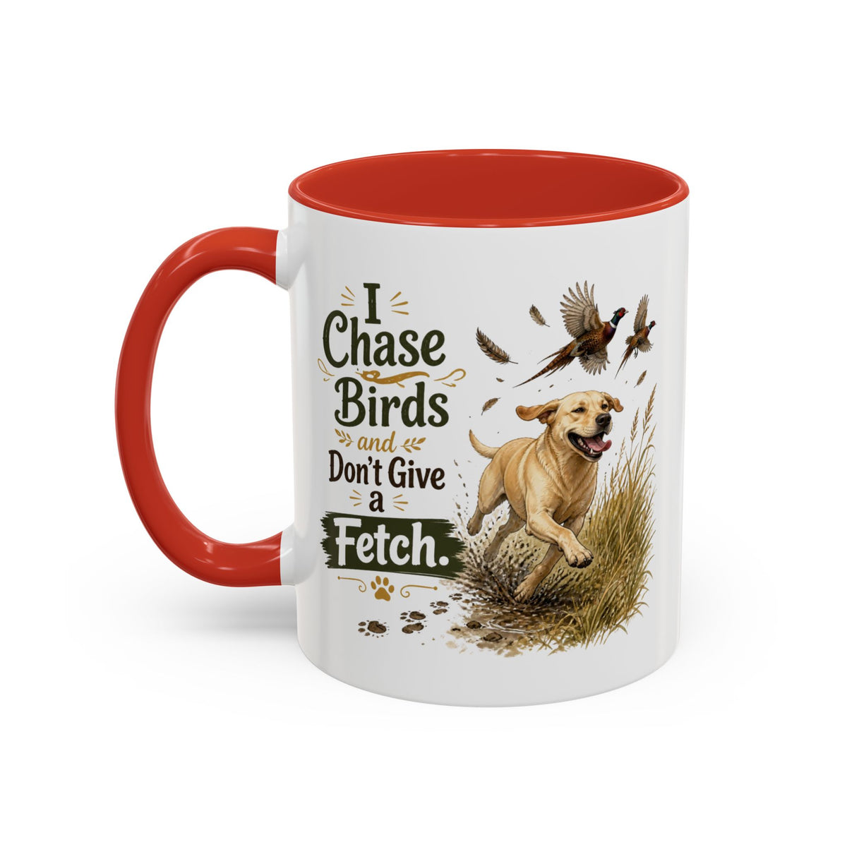 Funny Yellow Labrador Mug - I Chase Birds and Don't Give a Fetch, Working Gun Dog Gift, Pheasant Shooting Mug, 11oz