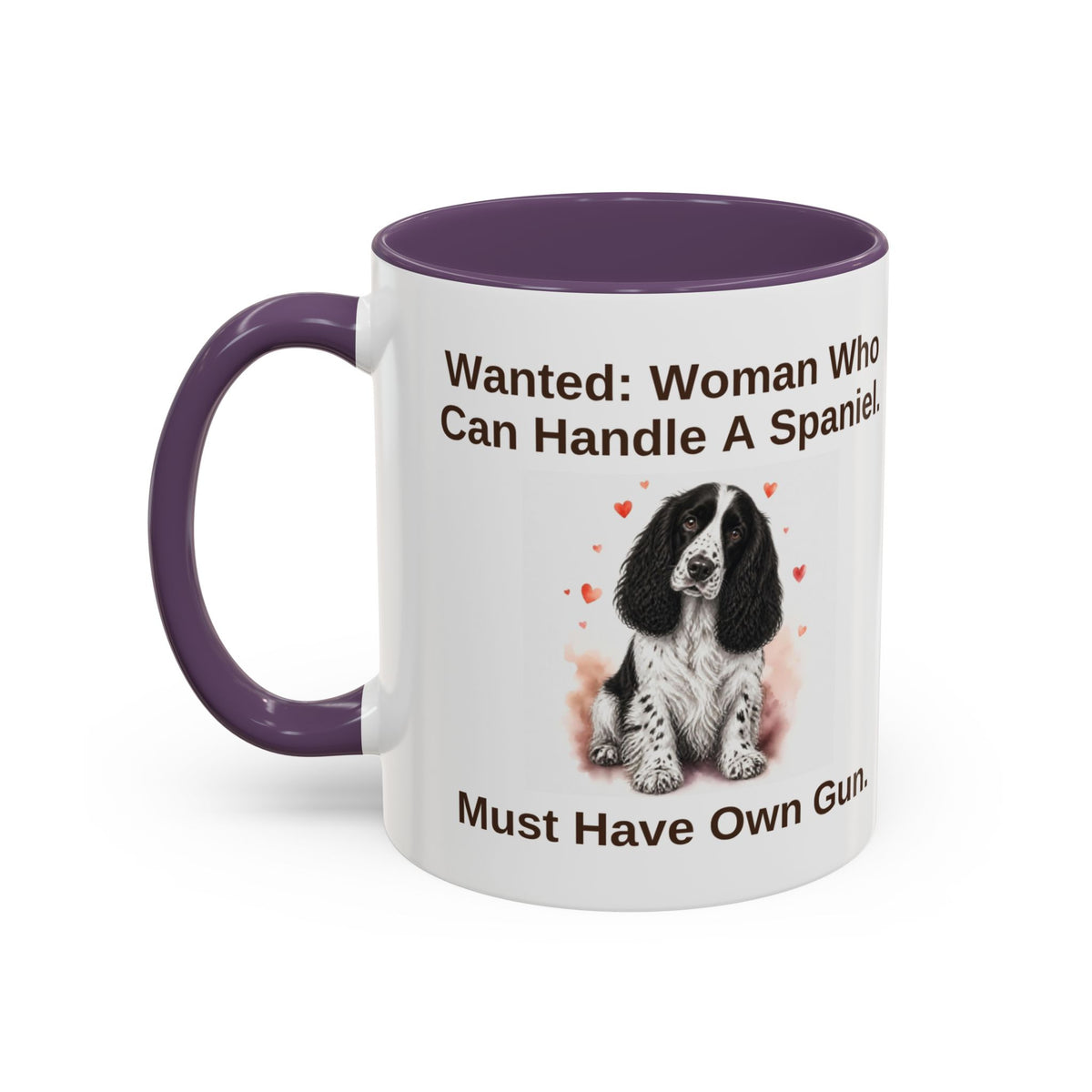 Wanted Mug - Springer Spaniel - Black & White - Woman