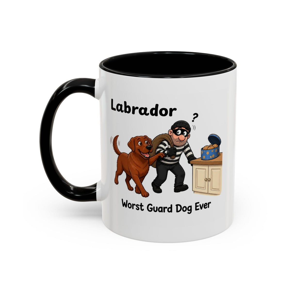 Personalised Fox Red Labrador Mug - Worst Guard Dog Ever - Custom Dog Name, Funny Lab Gift, 11oz