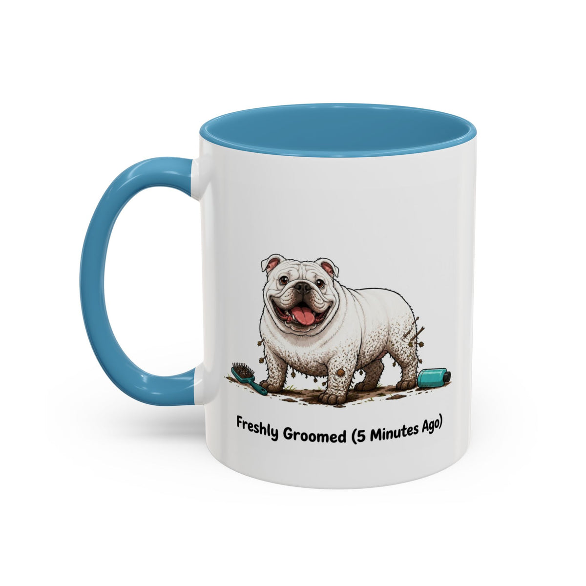 Freshly Groomed Mug - Bulldog - White