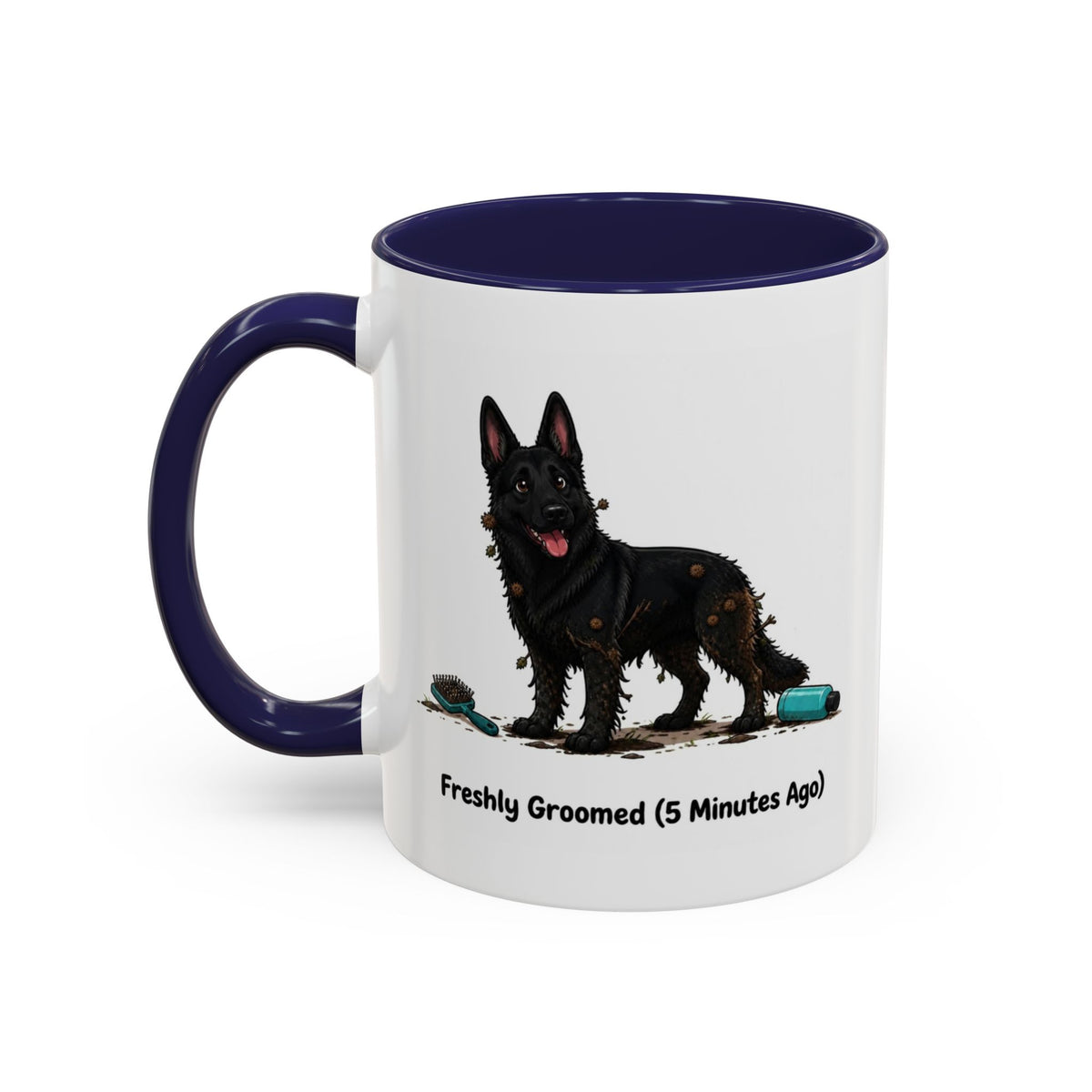 Freshly Groomed Mug - German Shepherd - Black
