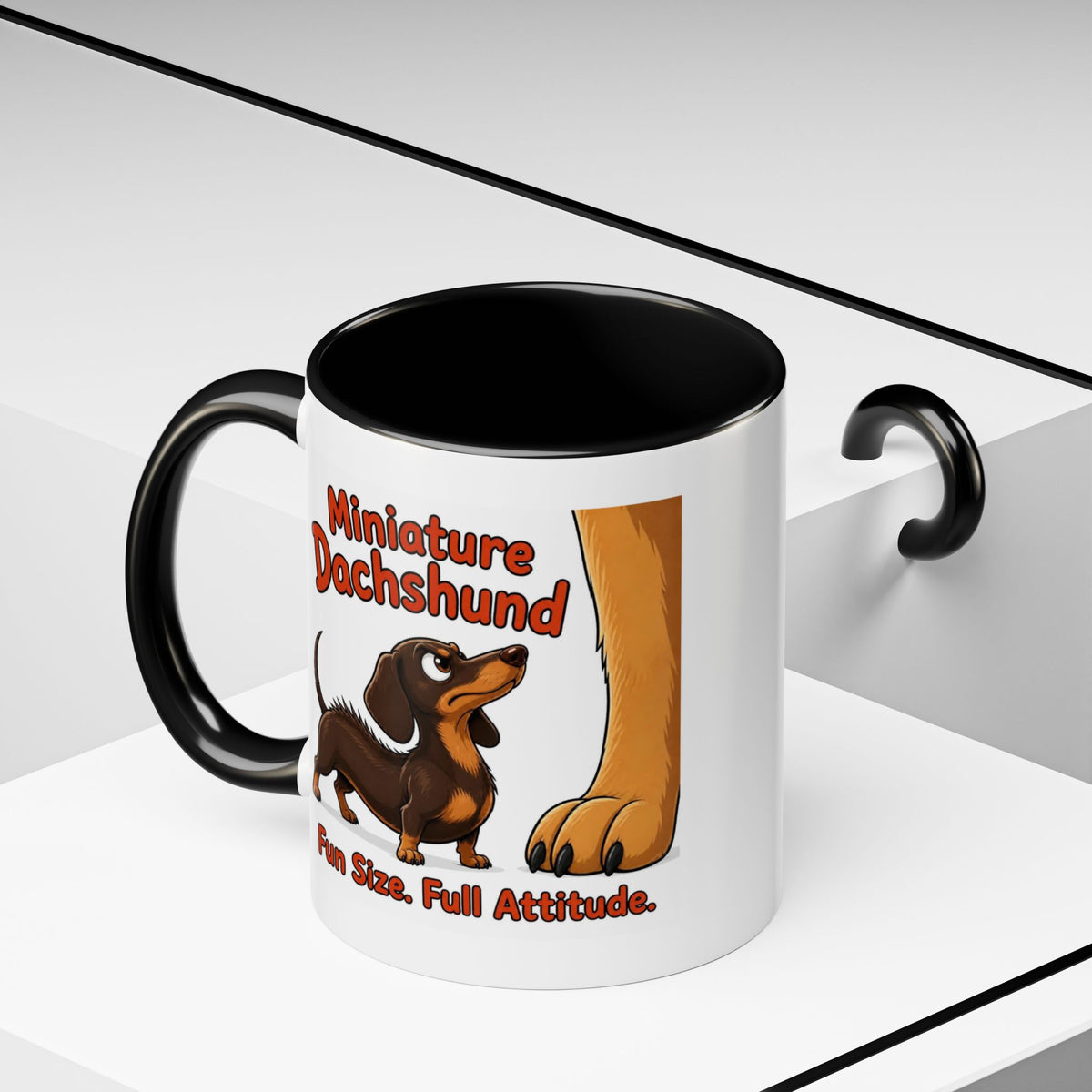 Fun Size Full Attitude Mug - Dachshund - Chocolate & Tan