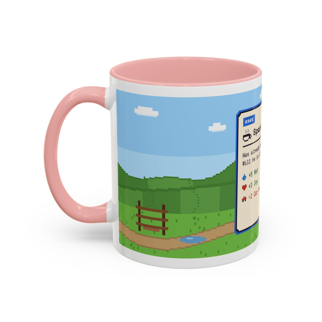 Spaniel Coffee pixel art mug with spaniel paddling in water – view 11
