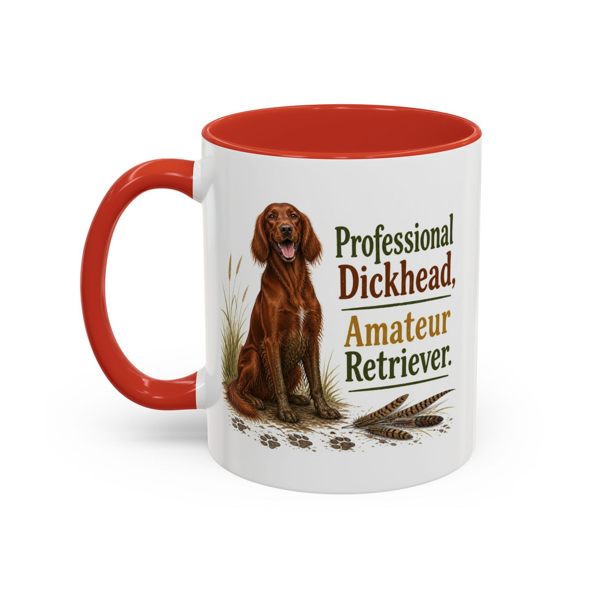 Funny Red Setter Mug - Professional Dickhead, Amateur Retriever, Working Gun Dog Gift, Pheasant Shooting Mug, 11oz