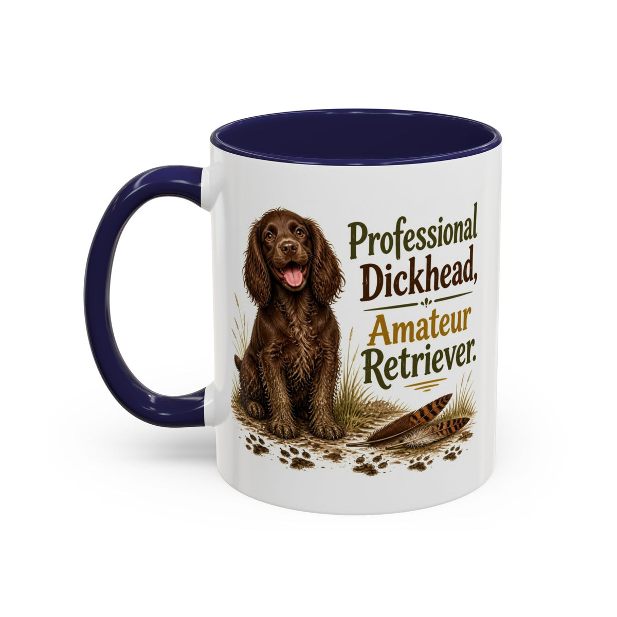 Funny Chocolate Cocker Spaniel Mug - Professional Dickhead, Amateur Retriever, Working Gun Dog Gift, Pheasant Shooting Mug, 11oz