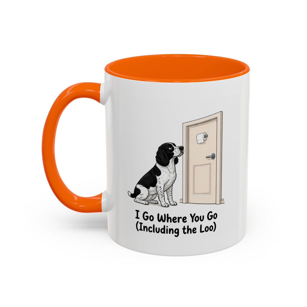 I Go Where You Go Mug - Springer Spaniel - Black & White