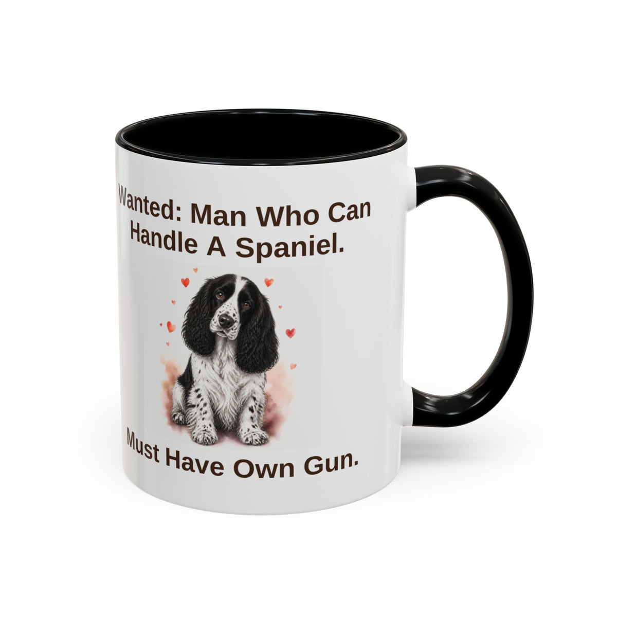 Wanted Mug - Springer Spaniel - Black & White - Man