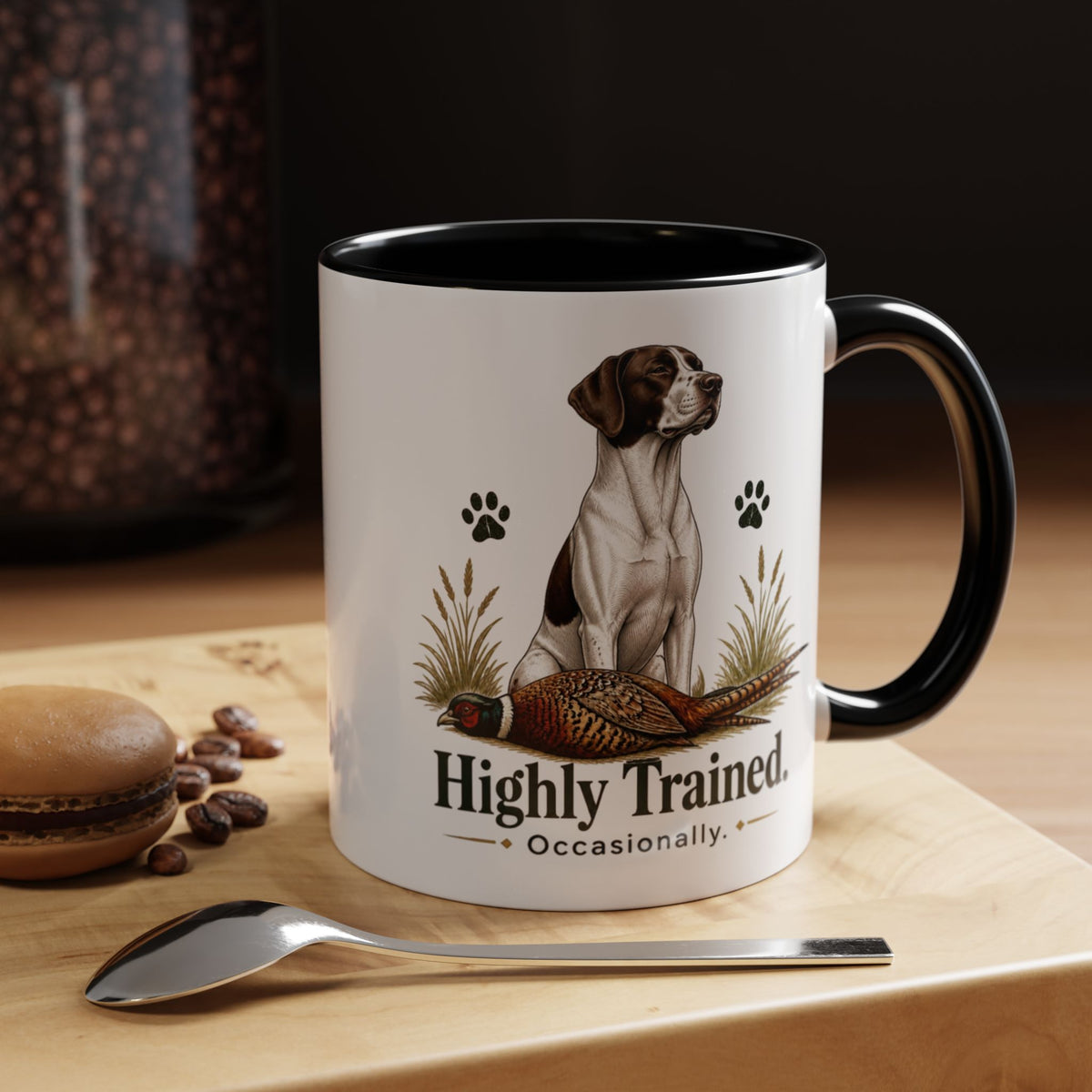 Funny English Pointer Mug - Highly Trained Occasionally, Gundog Owner Gift, Shooting Dog Lover Coffee Mug, 11oz