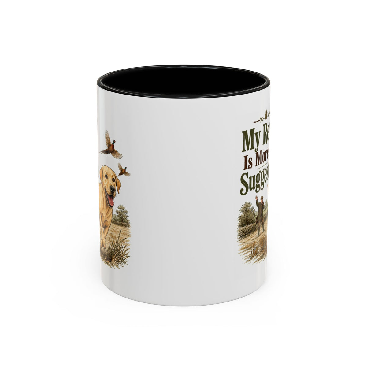 Funny Yellow Labrador Mug - My Recall Is More Of A Suggestion, Working Gun Dog Gift, Pheasant Shooting Mug, 11oz