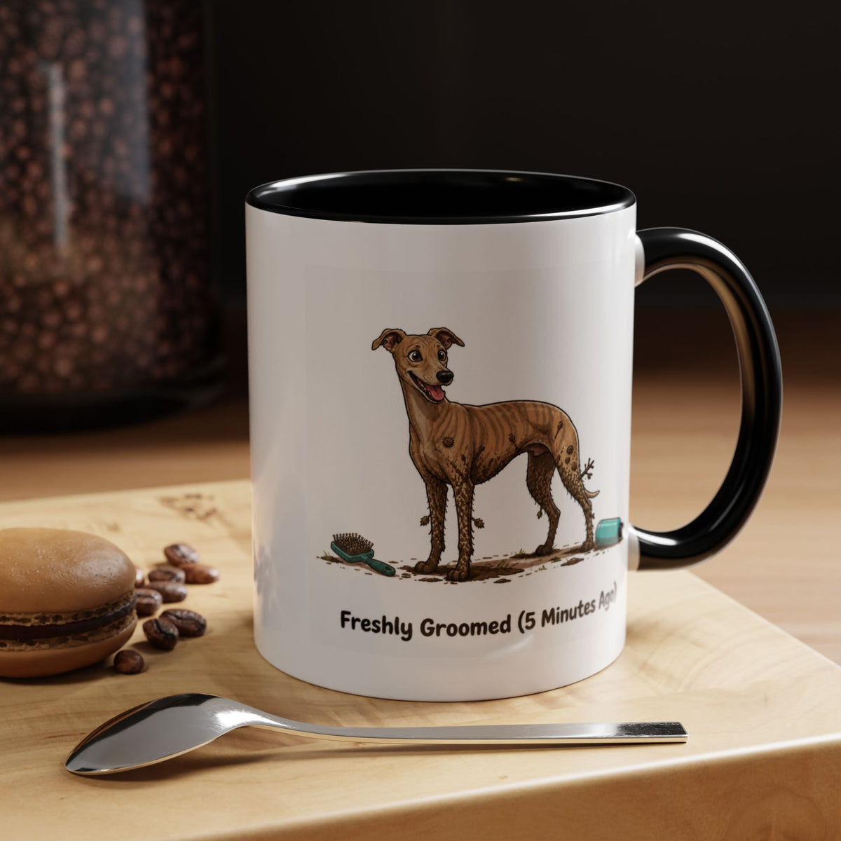 Freshly Groomed Mug - Whippet - Brindle