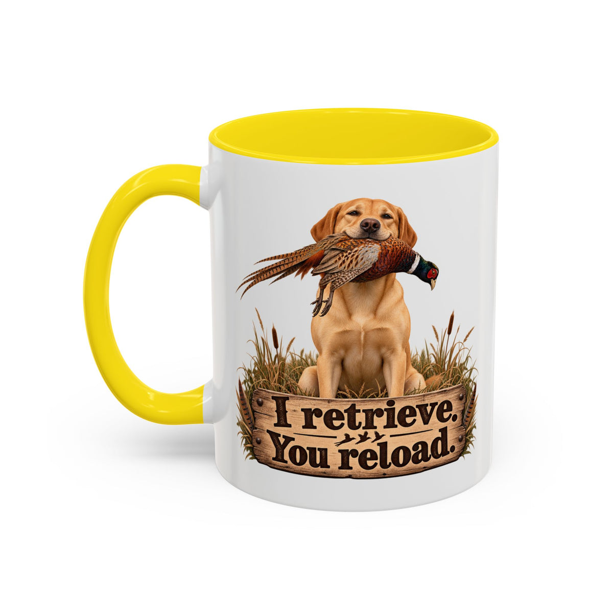 Funny Yellow Labrador Mug - I Retrieve You Reload, Gundog Owner Gift, Shooting Dog Lover Coffee Mug, 11oz