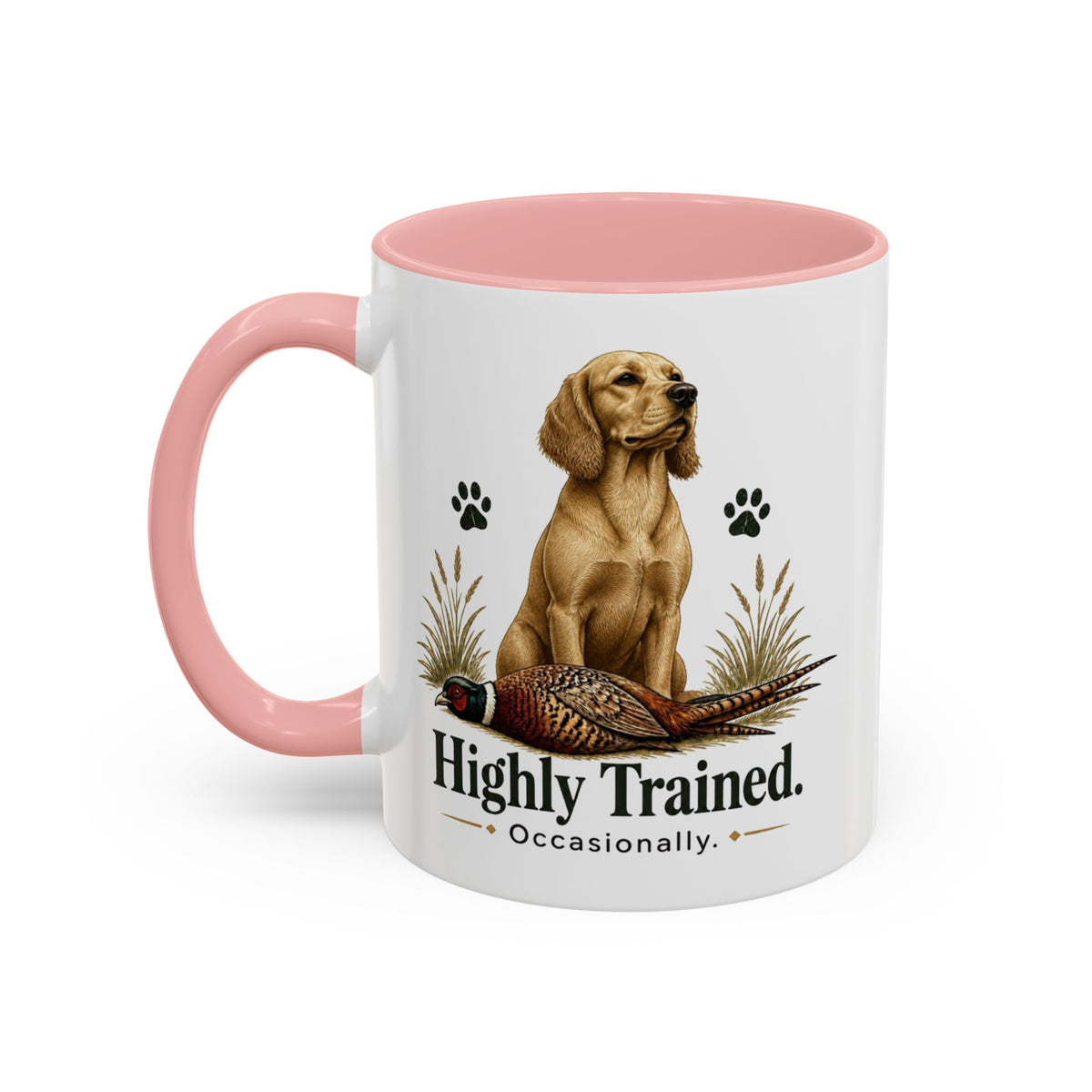 Funny Golden Cocker Spaniel Mug - Highly Trained Occasionally, Gundog Owner Gift, Shooting Dog Lover Coffee Mug, 11oz
