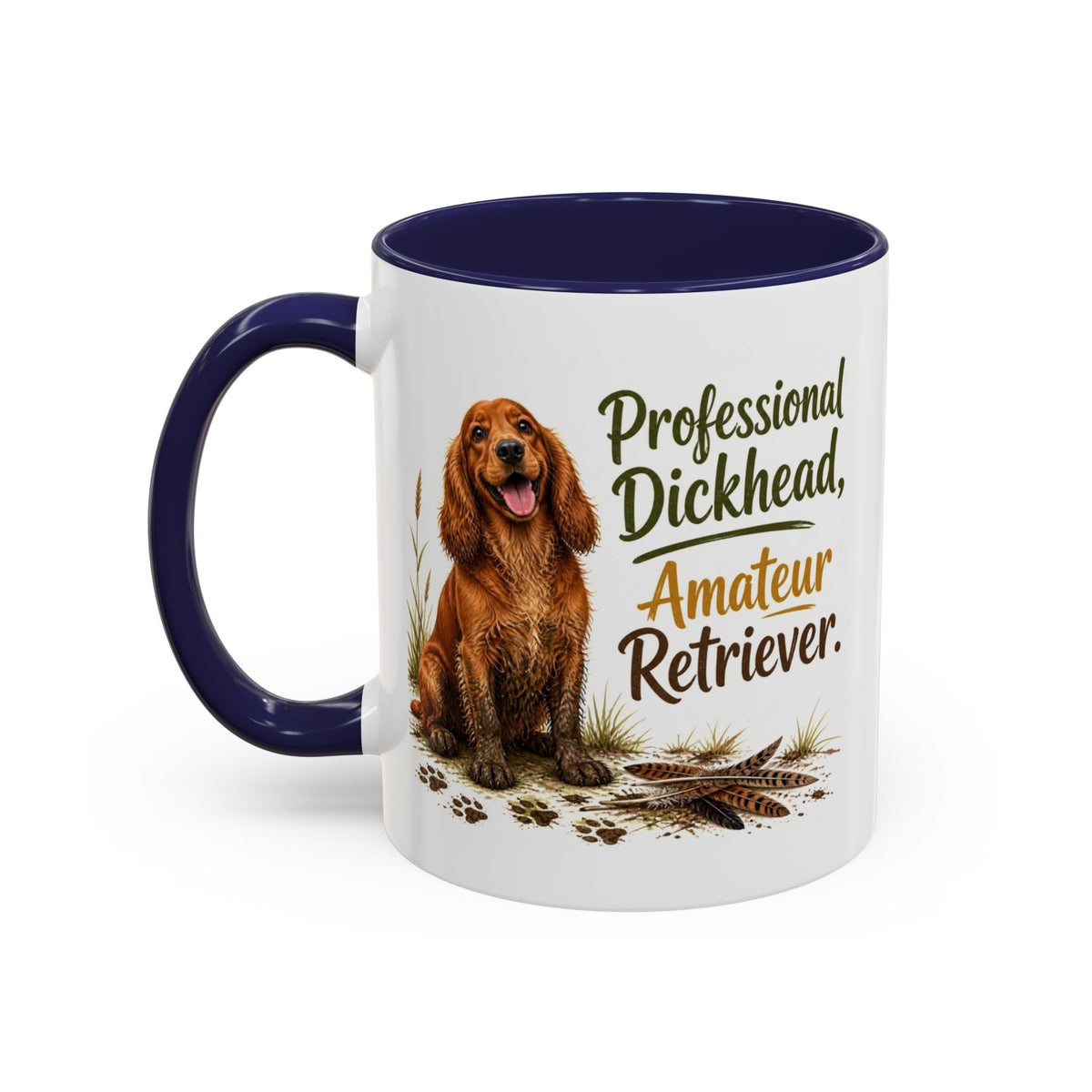 Funny Red Cocker Spaniel Mug - Professional Dickhead, Amateur Retriever, Working Gun Dog Gift, Pheasant Shooting Mug, 11oz