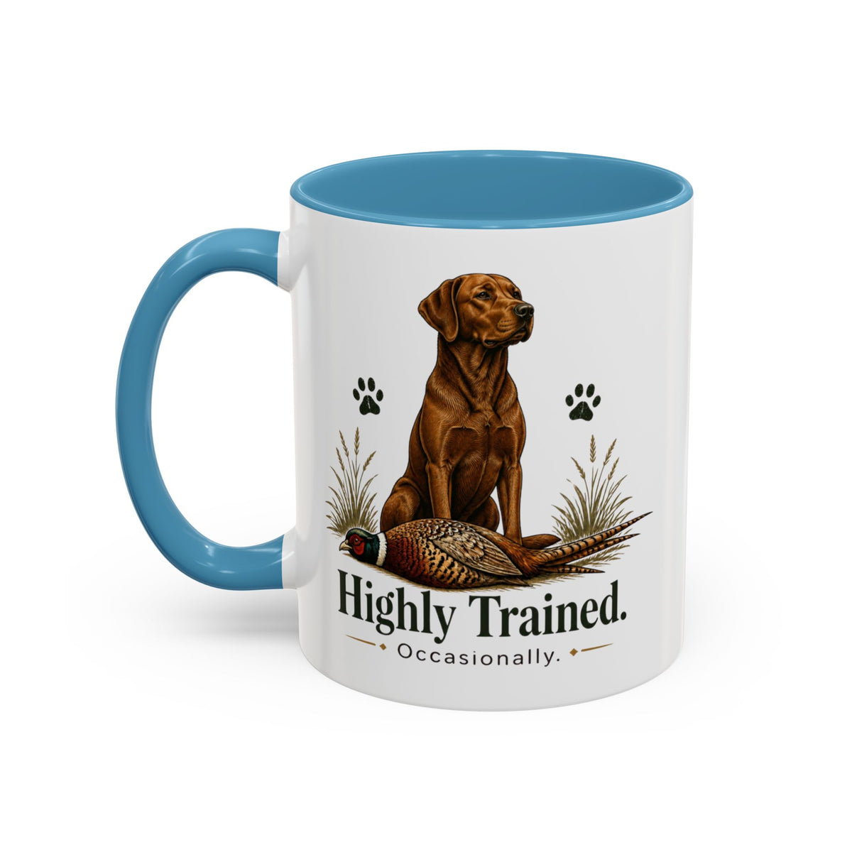 Funny Fox Red Labrador Mug - Highly Trained Occasionally, Gundog Owner Gift, Shooting Dog Lover Coffee Mug, 11oz