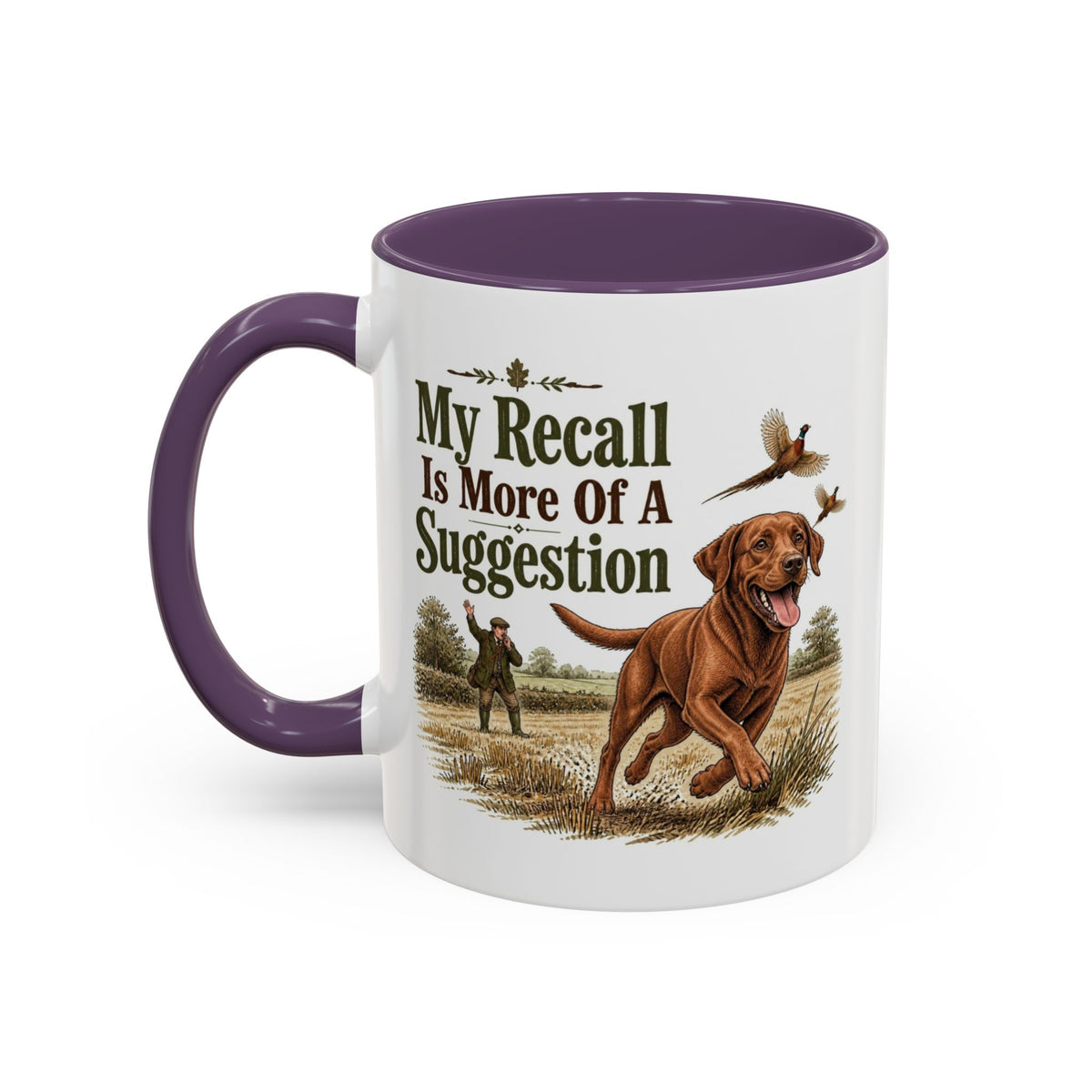 Funny Fox Red Labrador Mug - My Recall Is More Of A Suggestion, Working Gun Dog Gift, Pheasant Shooting Mug, 11oz