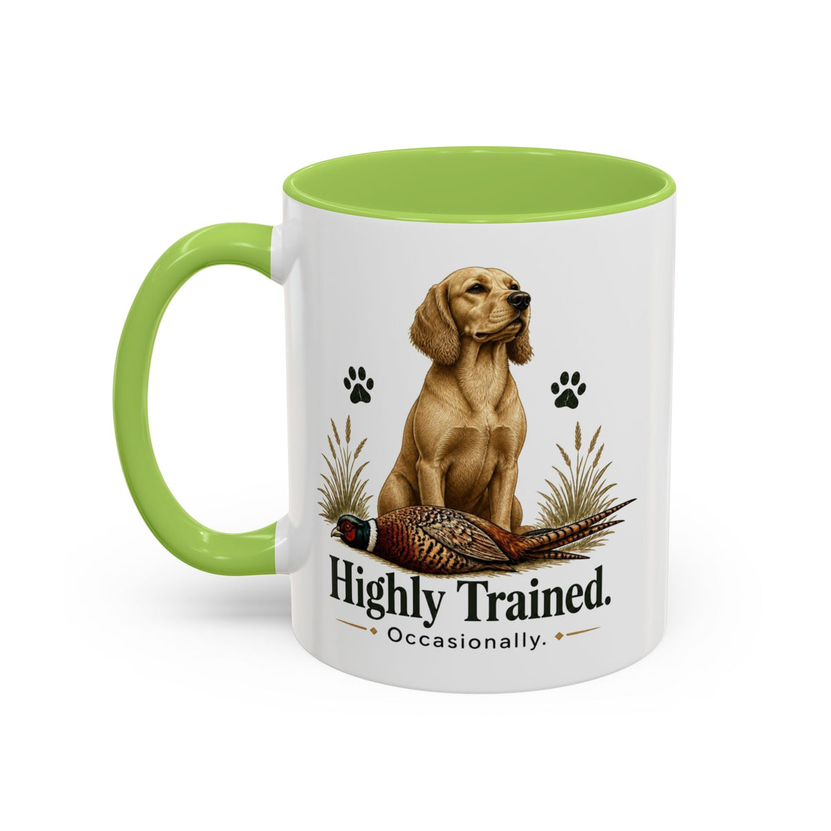 Funny Golden Cocker Spaniel Mug - Highly Trained Occasionally, Gundog Owner Gift, Shooting Dog Lover Coffee Mug, 11oz