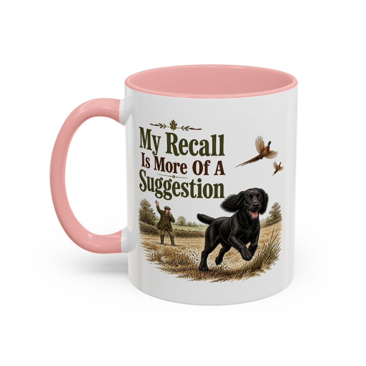 Funny Black Cocker Spaniel Mug - My Recall Is More Of A Suggestion, Working Gun Dog Gift, Pheasant Shooting Mug, 11oz