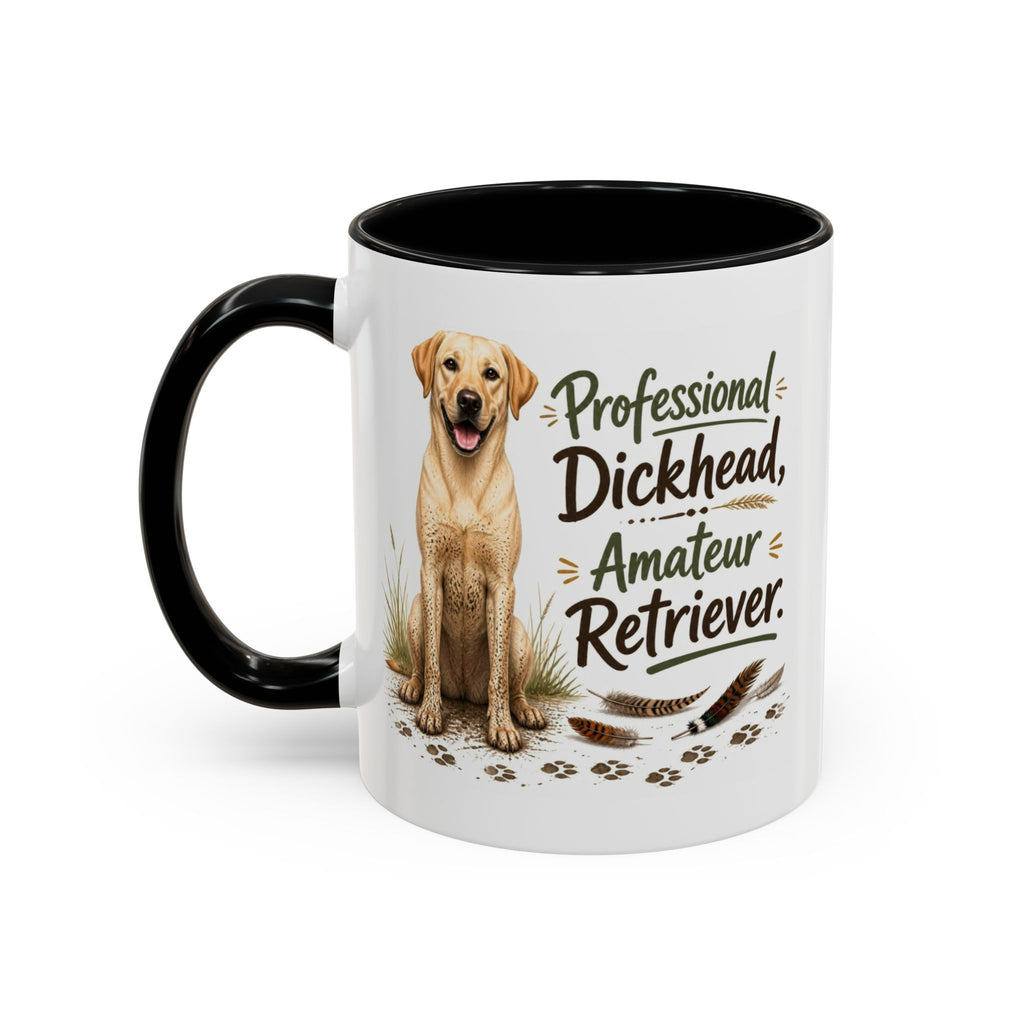 Funny Yellow Labrador Mug - Professional Dickhead, Amateur Retriever, Working Gun Dog Gift, Pheasant Shooting Mug, 11oz
