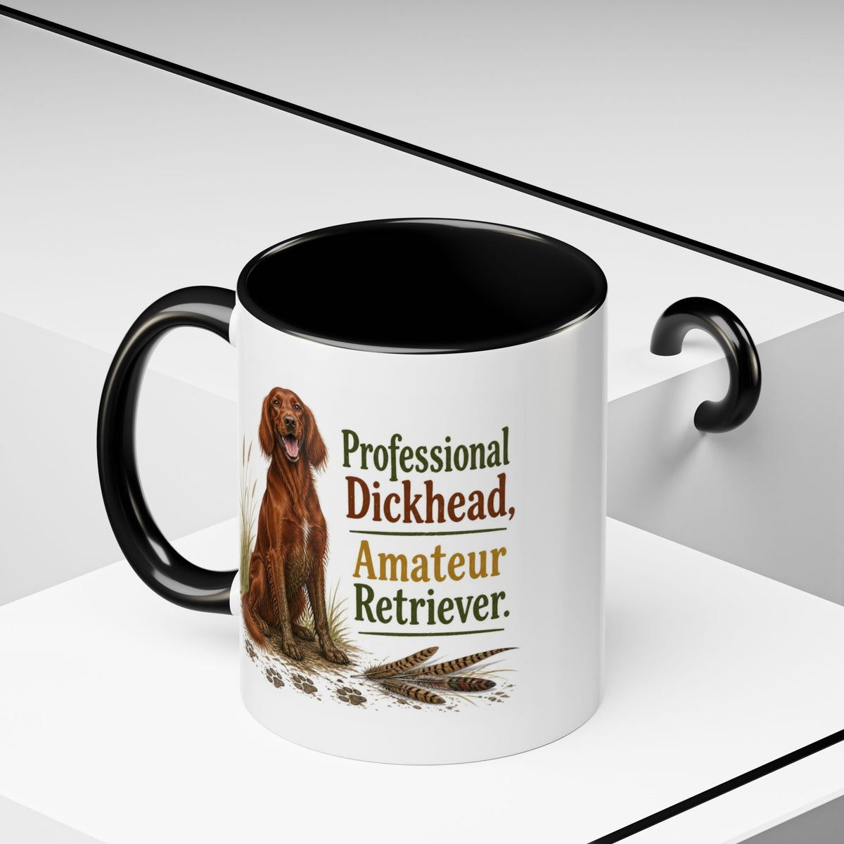 Funny Red Setter Mug - Professional Dickhead, Amateur Retriever, Working Gun Dog Gift, Pheasant Shooting Mug, 11oz