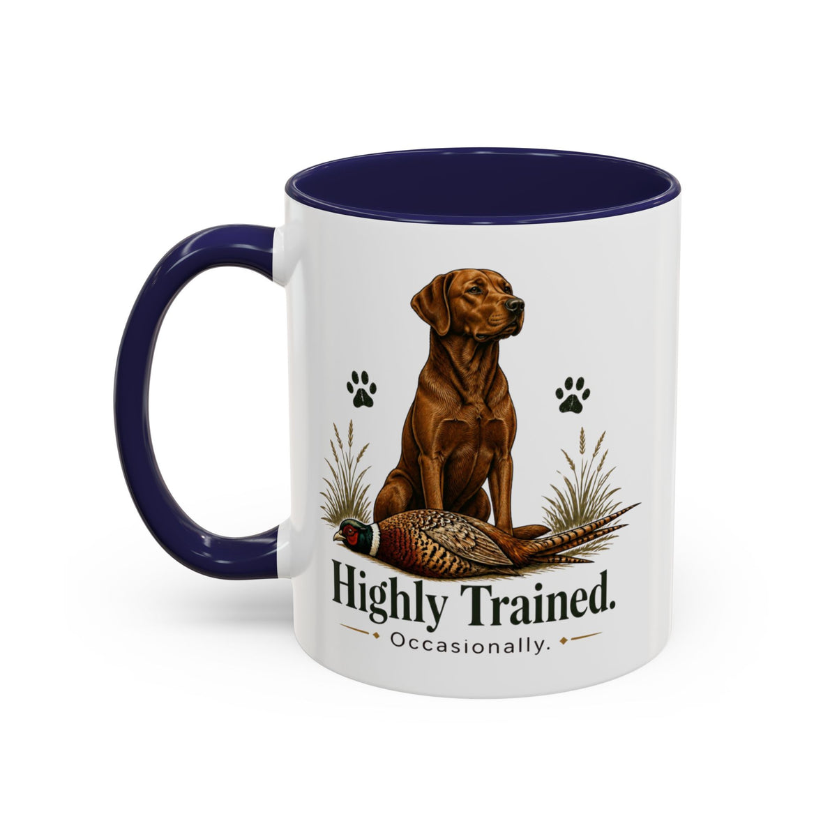 Funny Fox Red Labrador Mug - Highly Trained Occasionally, Gundog Owner Gift, Shooting Dog Lover Coffee Mug, 11oz