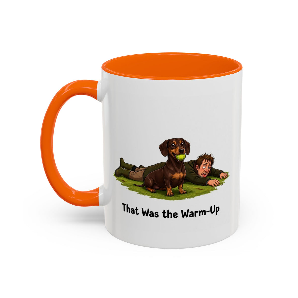 Warm-Up Mug - Mini Smooth Dachshund - Chocolate & Tan - Man
