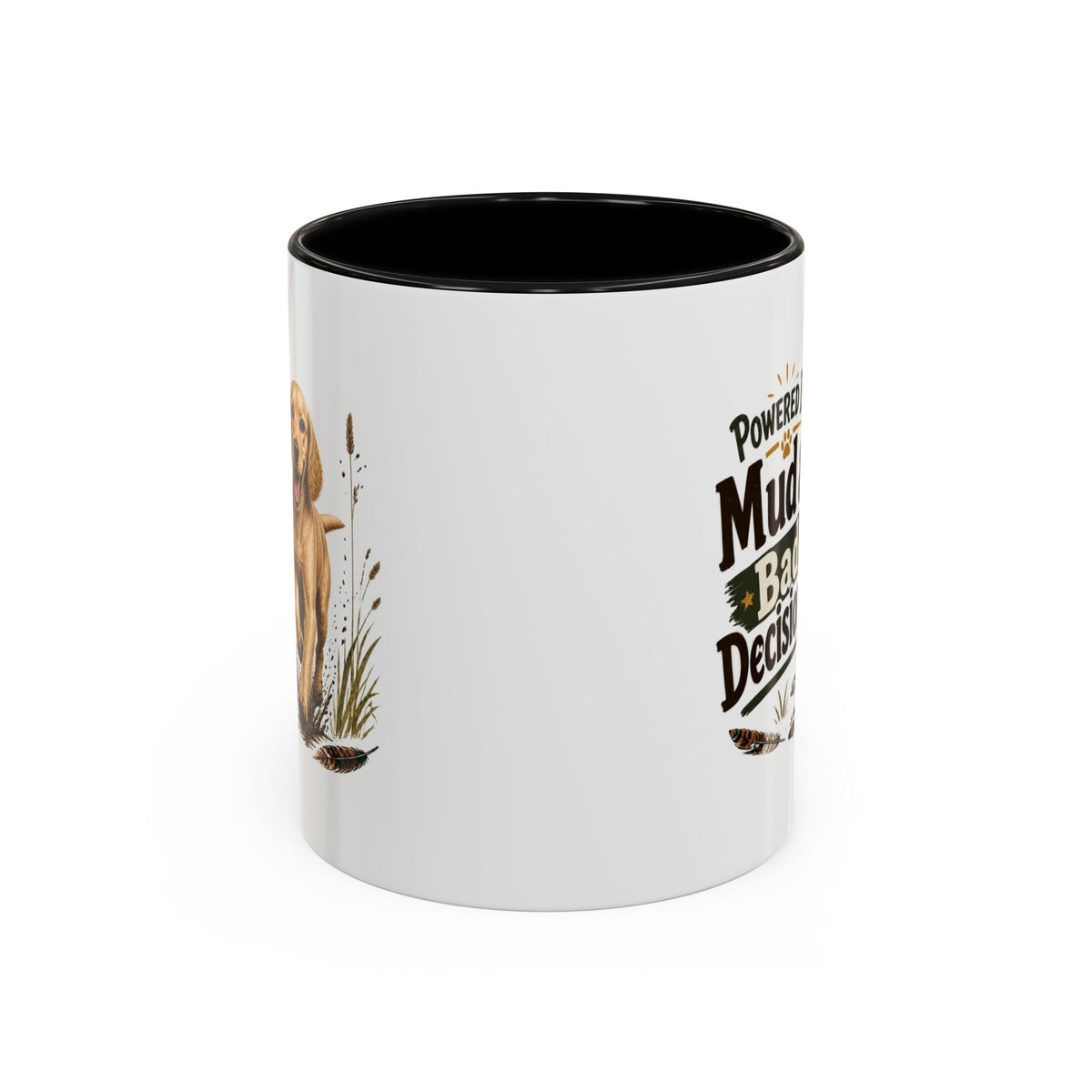 Funny Golden Cocker Spaniel Mug - Powered By Mud & Bad Decisions, Muddy Dog Owner Gift, Gundog Lover Coffee Mug, 11oz