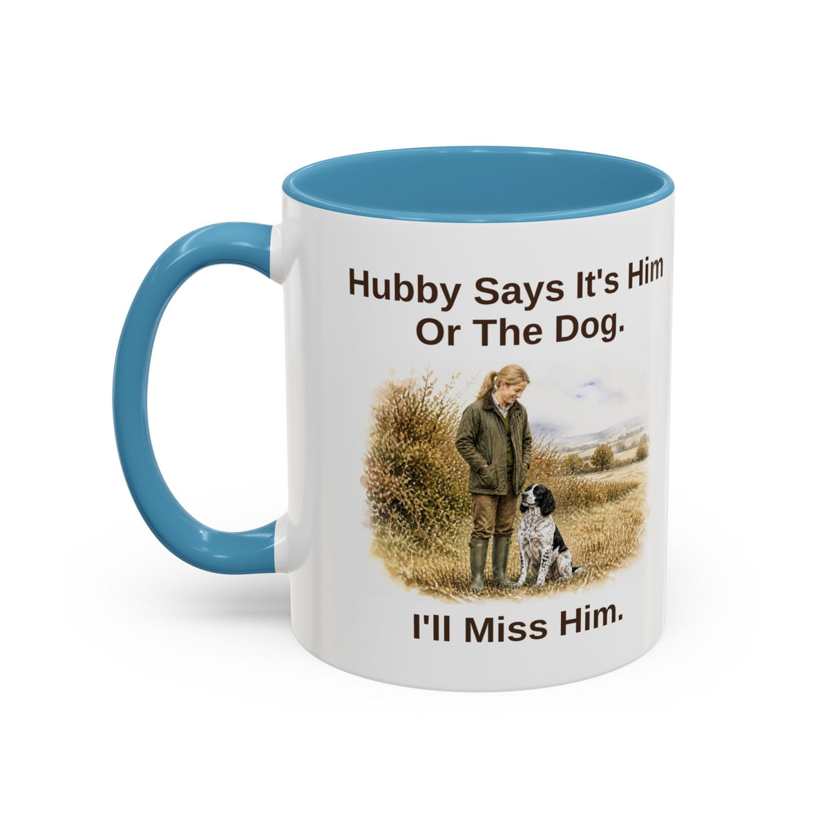 Hubby Says Mug - Springer Spaniel - Black & White - Blonde
