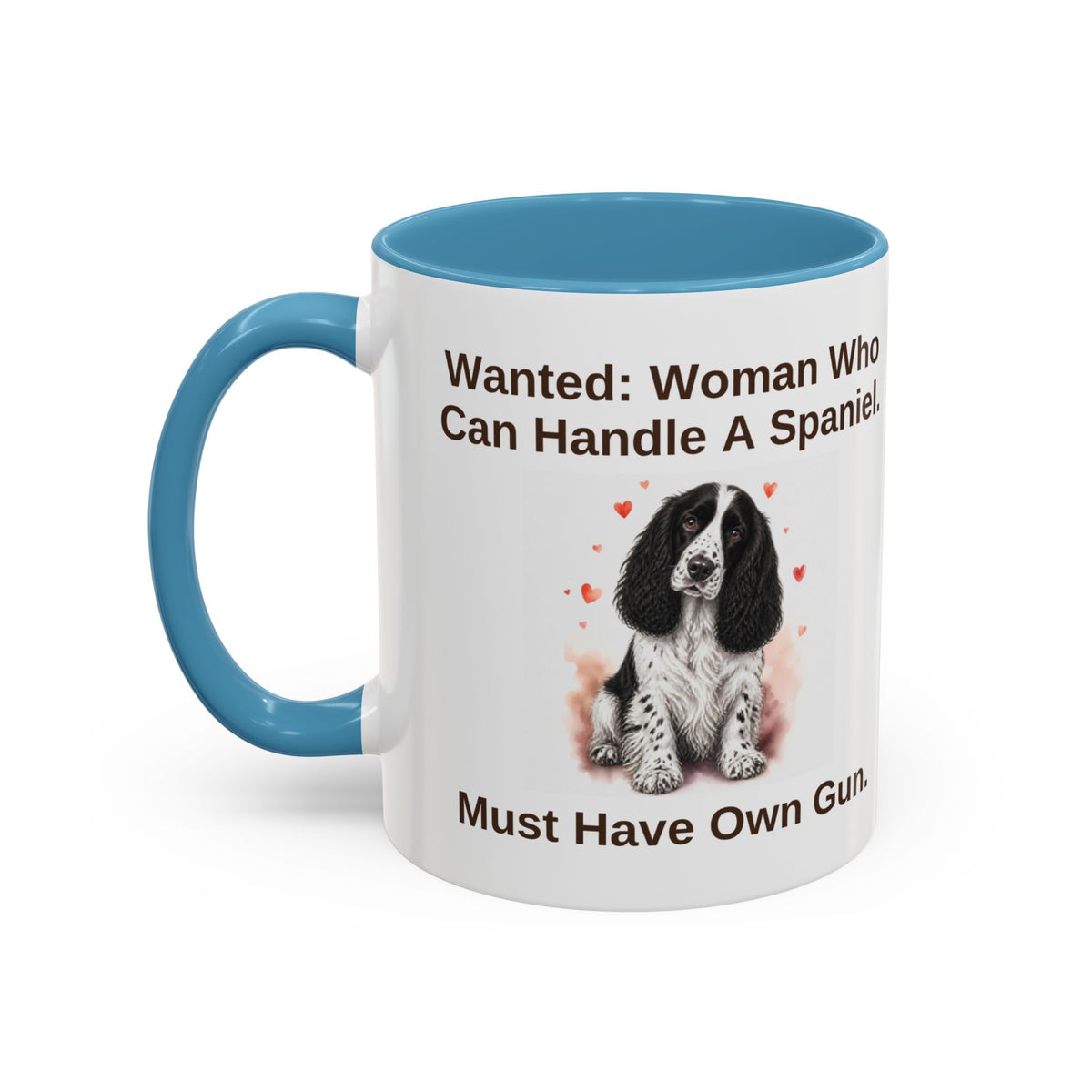 Wanted Mug - Springer Spaniel - Black & White - Woman