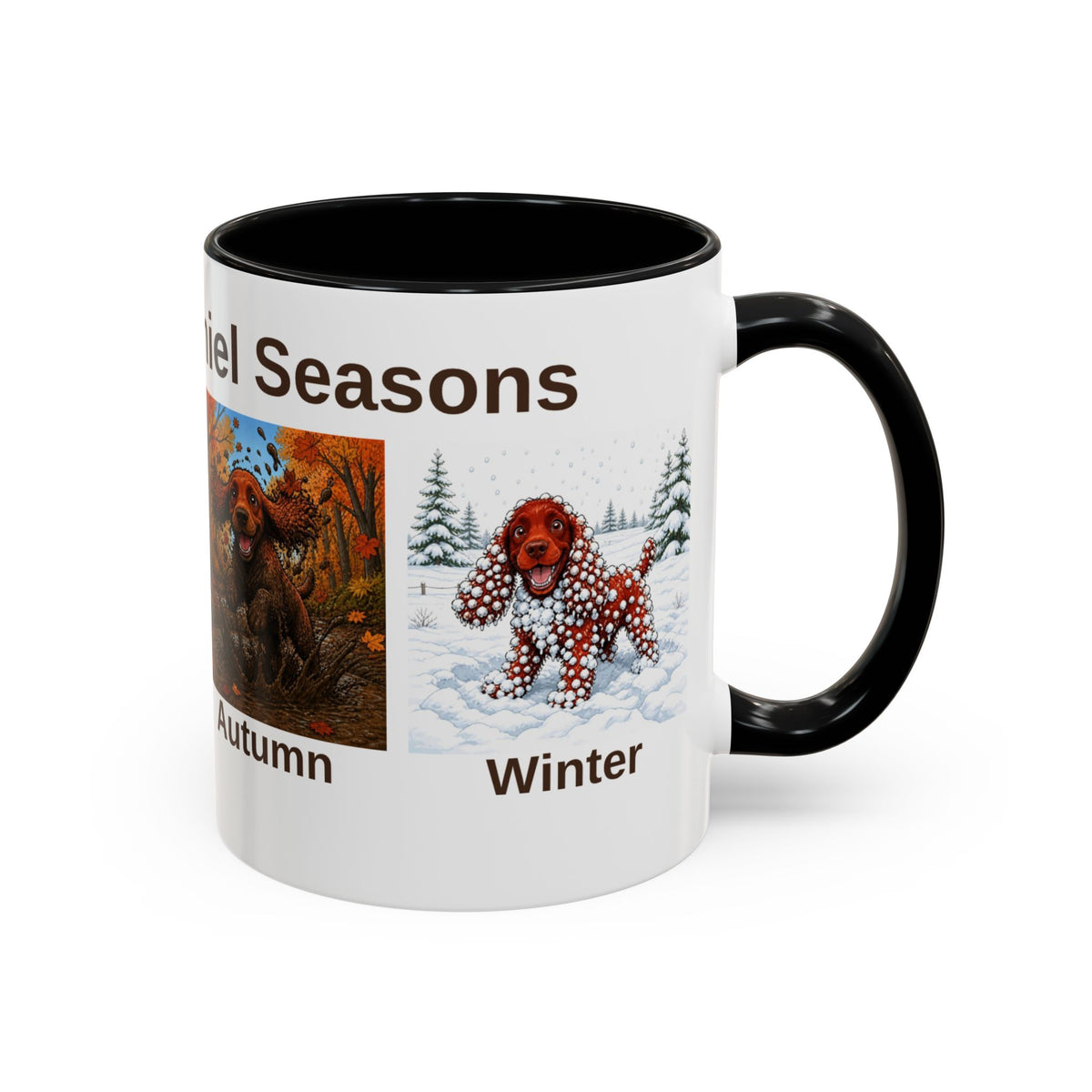 Four Spaniel Seasons Mug - Cocker Spaniel - Red